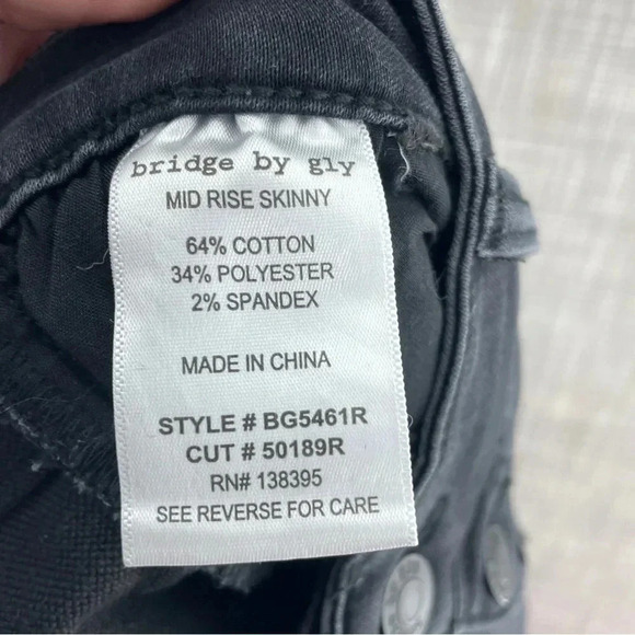 Bridge by Gly Mid Rise Skinny Jeans Button Fly stretchy Women's 30 Waist. 2535 - Picture 4 of 8